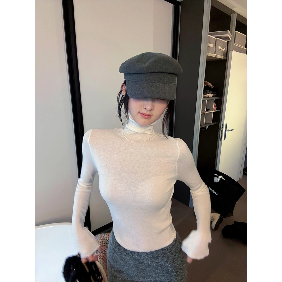 FORNI  绵羊毛优雅英伦腔调经典款打底衫高领纯色打底衫百搭