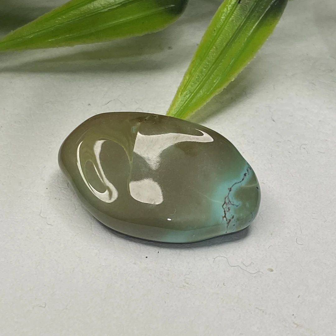 天然原矿绿松石随行吊坠16.3*27.8*9.6重5.82克克高瓷地大质检