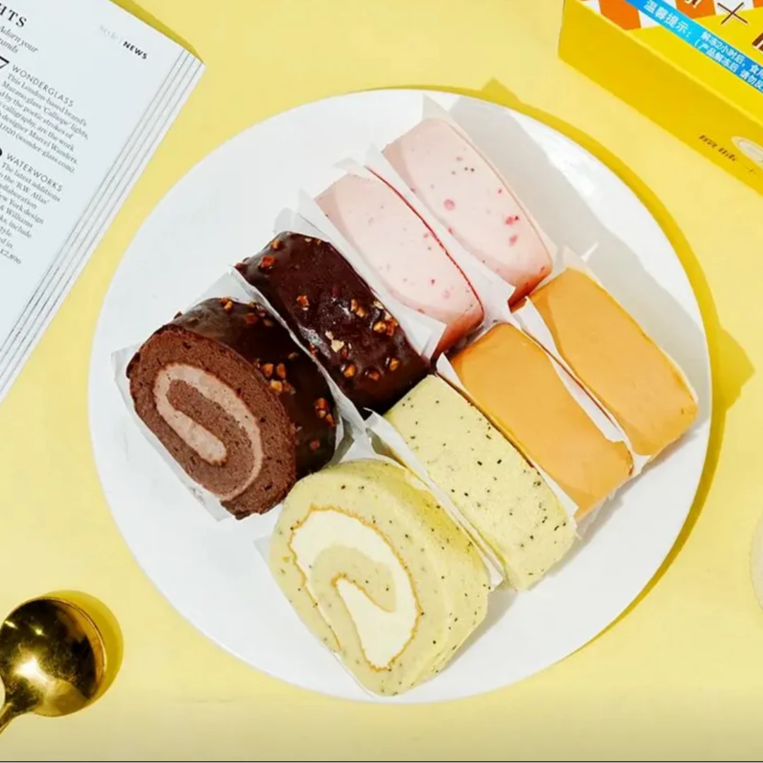 2盒800g丨进口动物奶油4口味瑞士卷 比利时巧克力