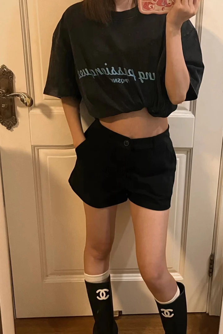 全新未使用 YPQSNKR 买手设计师上海限定款做旧水洗高街潮流情侣T