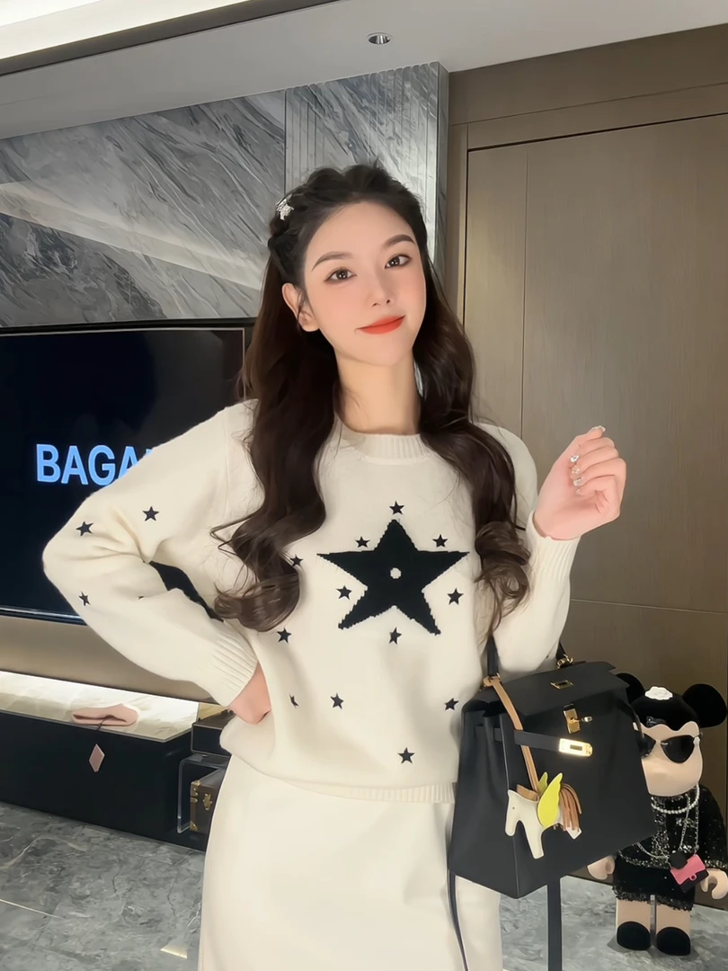 BAGALIO【星星女孩】显瘦纯羊毛百搭羊毛衫