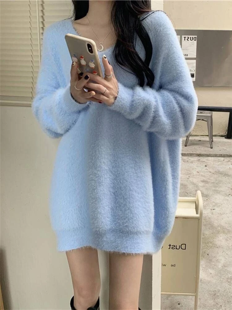 701-710主播推荐新款小香风毛衣套头慵懒风