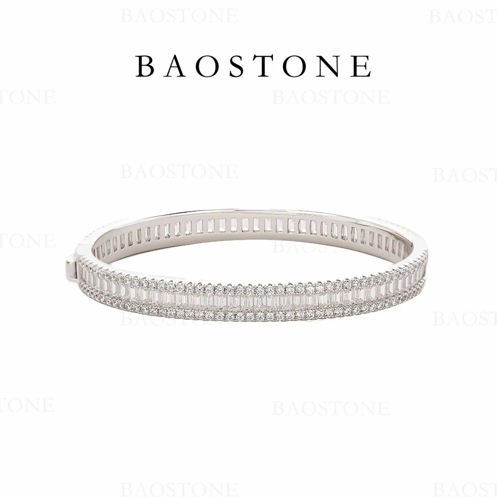 BAOSTONE 925银合成锆石手镯 【满天星手镯】满钻气质经典S144