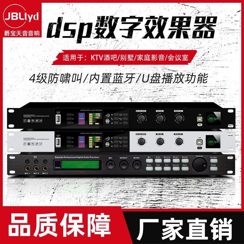 爵宝天音专业防啸叫K歌前级混响效果器家庭KTV音响卡拉OK前置功放