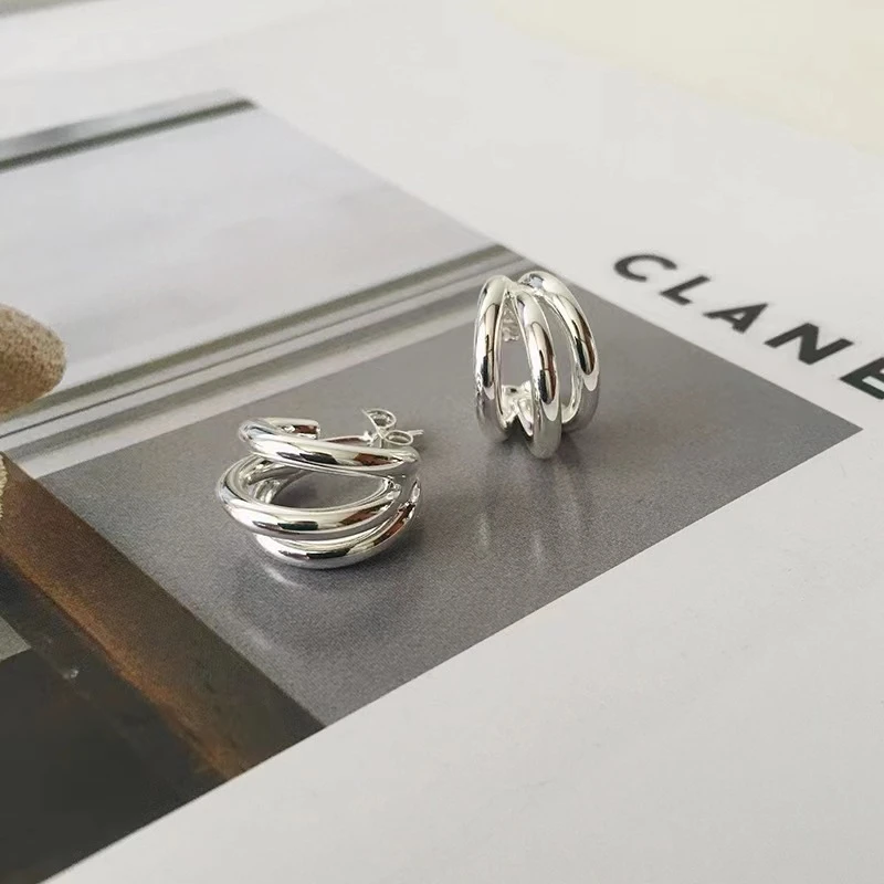 铜合金耳饰 大嫂同款耳钉圈圈【漫漫】气质时尚百搭冷淡素款设计感