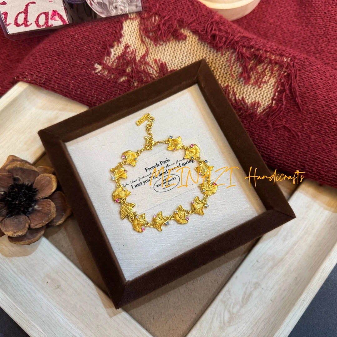 予禧 |点钻银杏手链气质新款百搭手工可调节