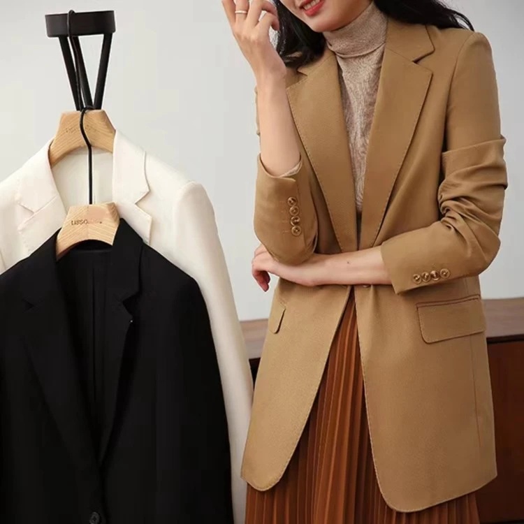 【中小个子专享！】一粒扣平驳领气质韩版小西装外套YZ66010