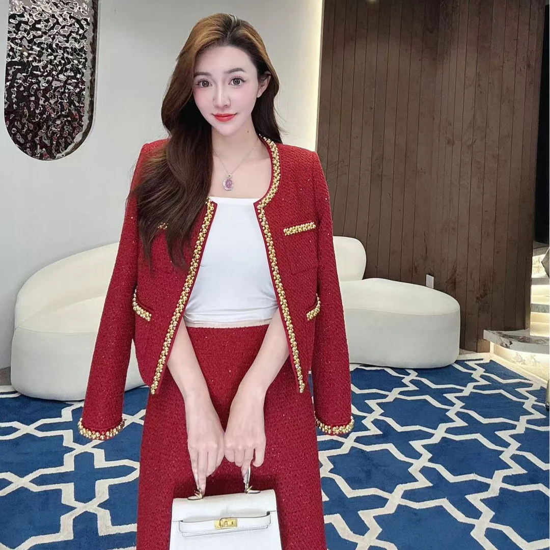 【MIA.G】【羽绒】【红宝石之恋】重工小香风保暖羽绒服外套XY213R