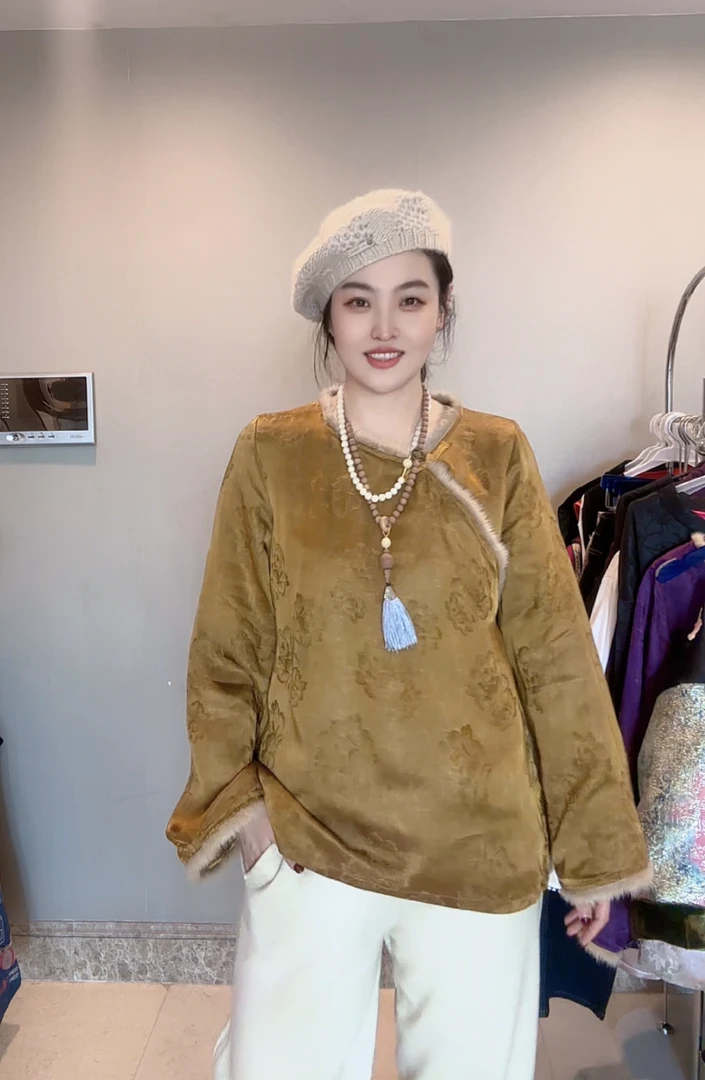 FF 3746｛唯有牡丹真国色｝新中式牡丹花提花工艺时髦国风上衣