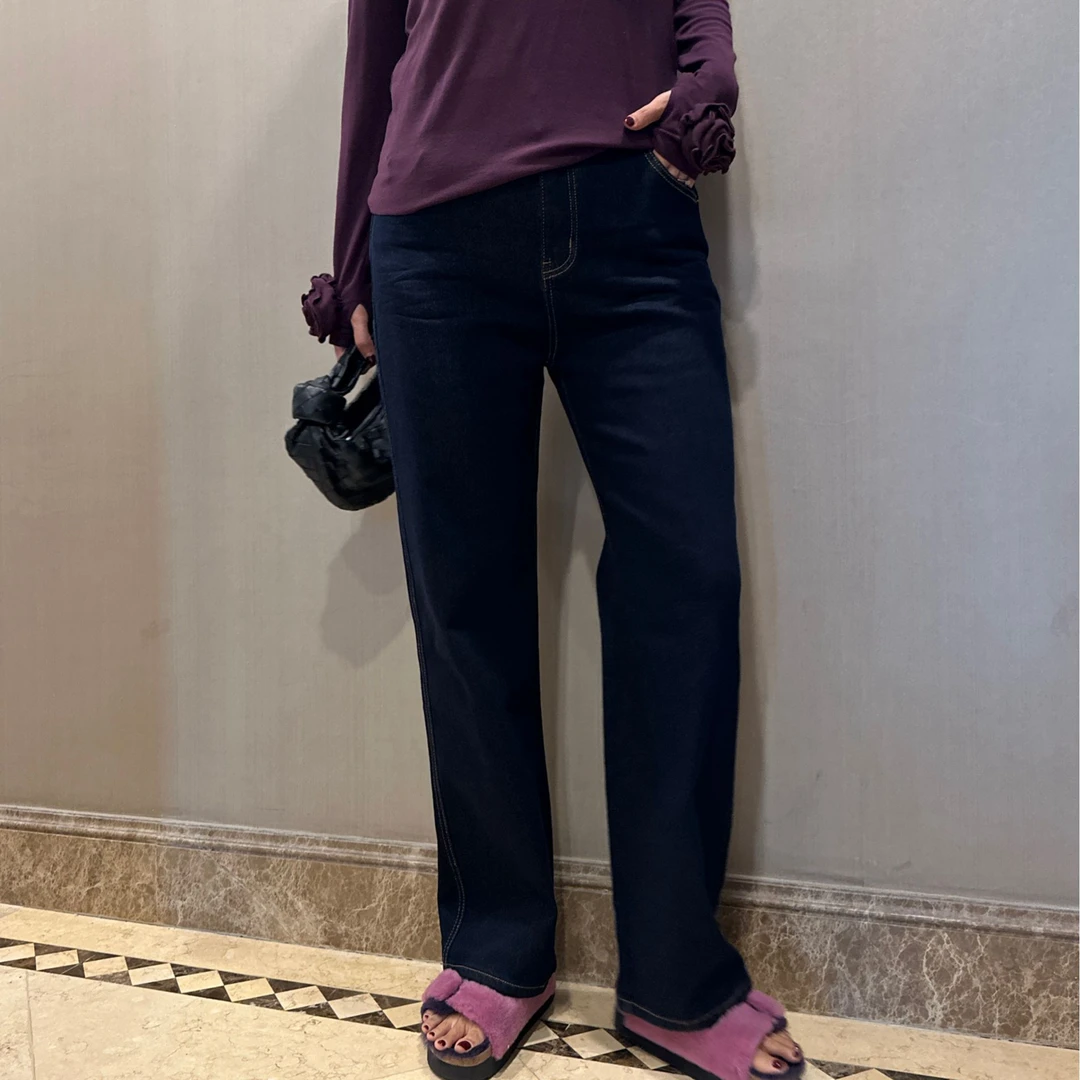 FL 9651｛闪电裤｝四面弹内里加绒保暖秋冬弹力显瘦百搭牛仔长裤