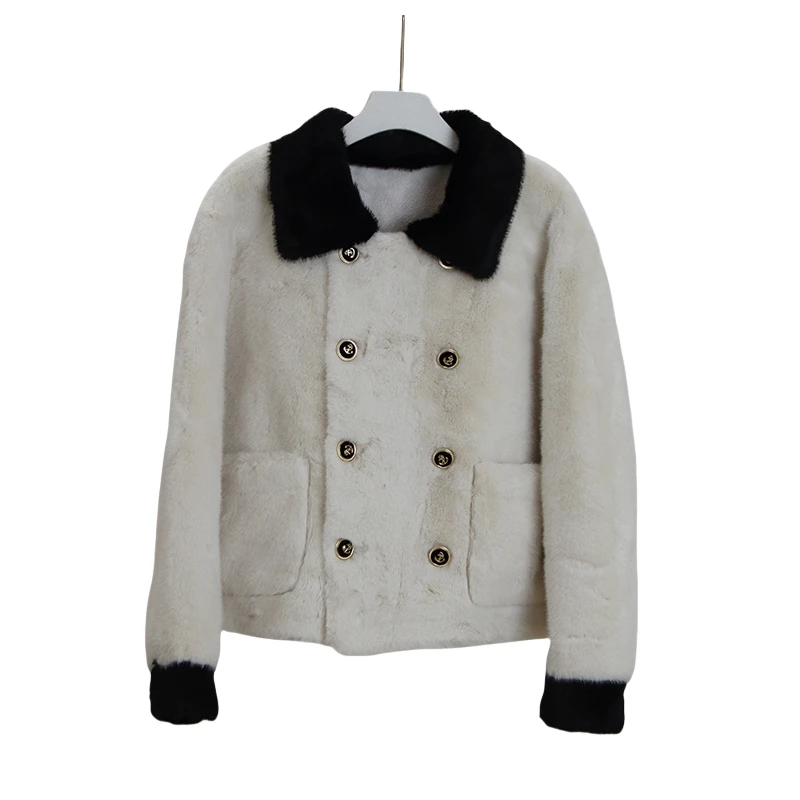 【SY24106】双排小香绒名媛短款外套翻领廓形上衣女外套设计师秋冬