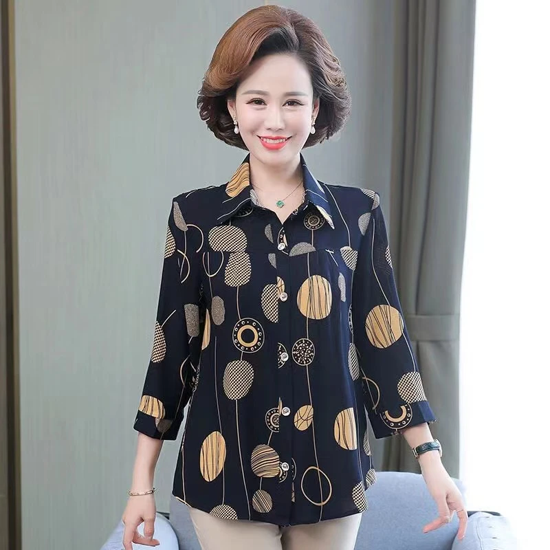 特大号中老年女装春夏衬衫加肥加大码200斤胖妈妈装开衫棉绸衬衣