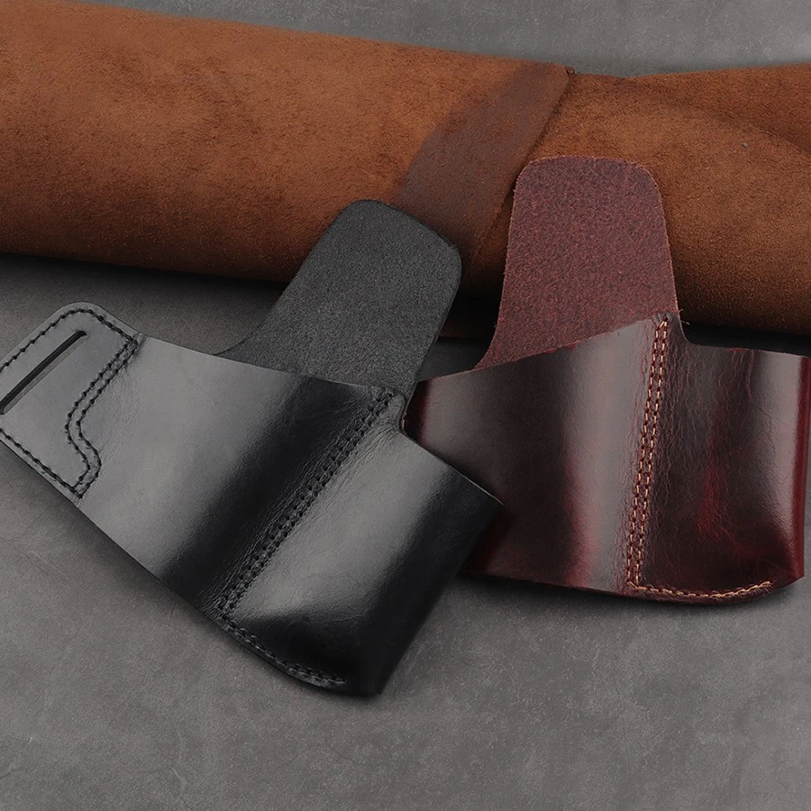 户外战术1911手枪套头层牛皮腰挂枪弹夹套隐形真皮快拔枪套 时尚