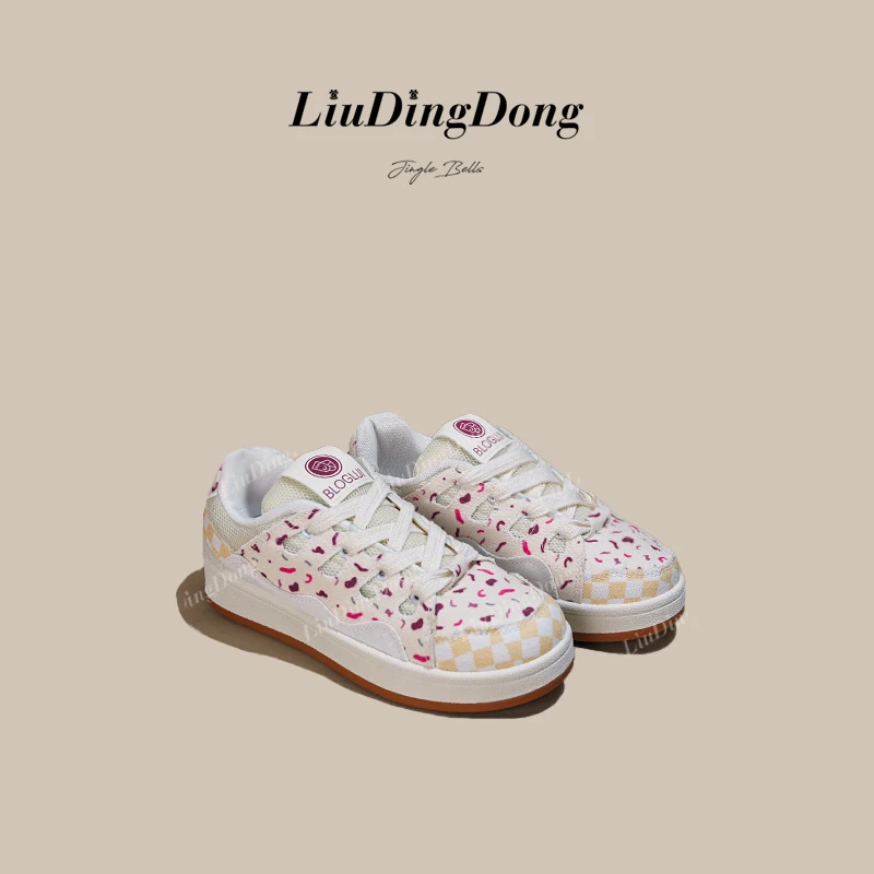 【刘叮咚女鞋】2024新款爆款帆布鞋厚底板鞋女百搭小众休闲运动鞋子