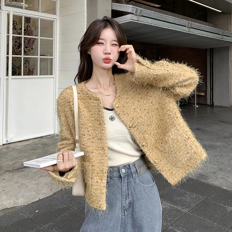 黄色小香风法式气质时尚外套女2024秋季新款高级感洋气短款上衣