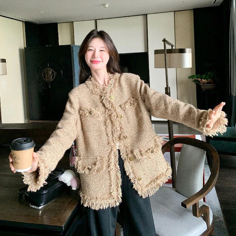 法式轻奢粗花呢小香风外套女秋季2024新款复古千金名媛气质上衣