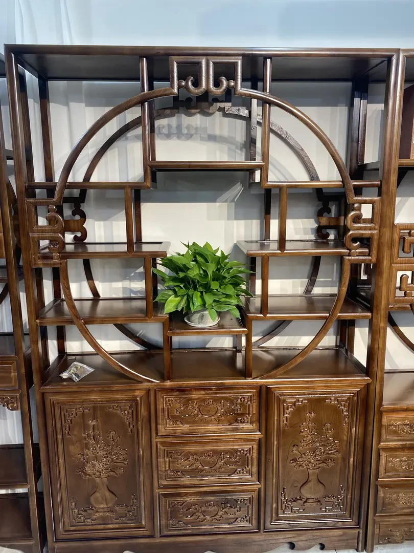 A1.2/1.3/1.5米柜门款多宝阁实木架新中式隔断实木居家好物置物架