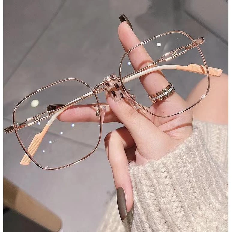 韩式超轻金属方形小框平光镜大框素颜多边形框潮流男女近视大框架