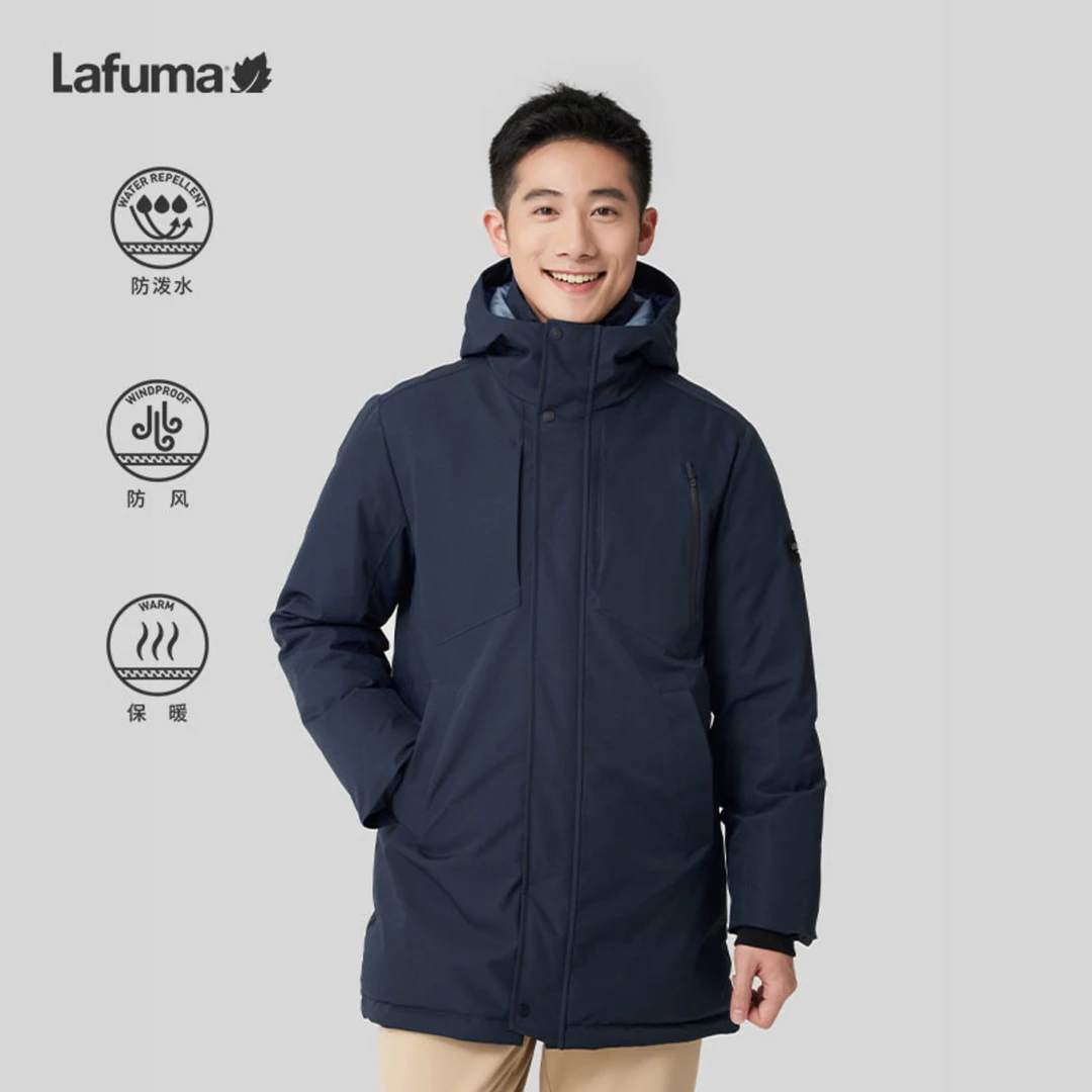 LAFUMA乐飞叶户外秋冬鹅绒派克防风连帽羽绒服男外套LMJU3DH07