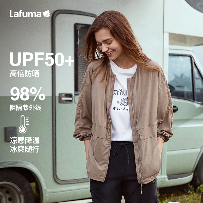 LAFUMA乐飞叶户外防紫外线零感防晒衣女士圆领风衣外套LFJA3BP63
