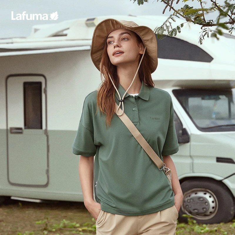 LAFUMA乐飞叶户外宽松夏季棉短袖T恤女士休闲polo上衣LFTS3BS64