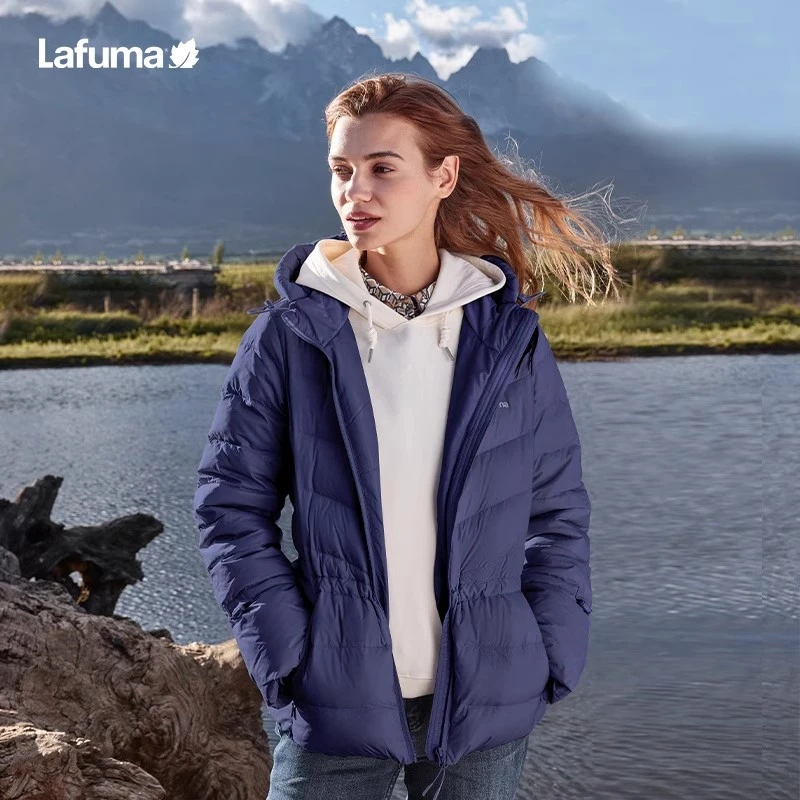 LAFUMA乐飞叶户外露营舒适轻薄时尚羽绒服女士连帽外套LFJU3DY60