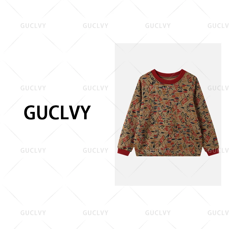 QJGAODING-秋冬复古前短后长时尚长袖卫衣【0145】