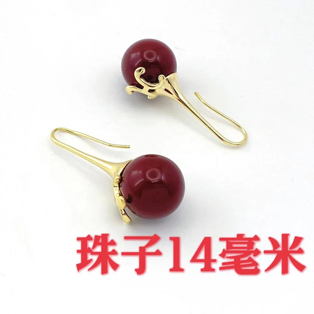 铜合金耳饰 ——木木(CJ4335)14毫米珠子 时尚耳饰
