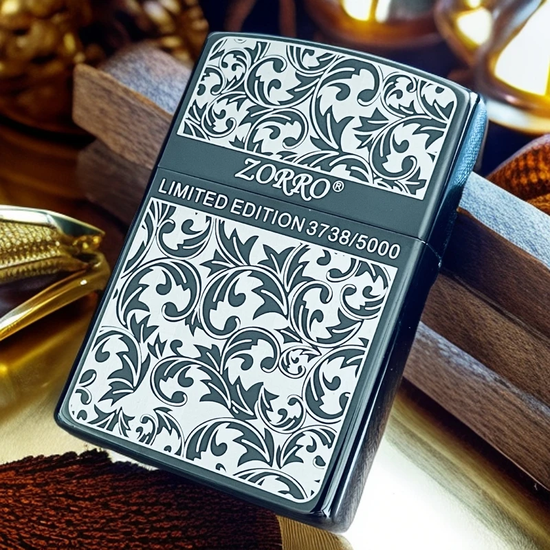 香港佐罗品牌燃油打火机经典复古系列时尚双面创意个性银色充气