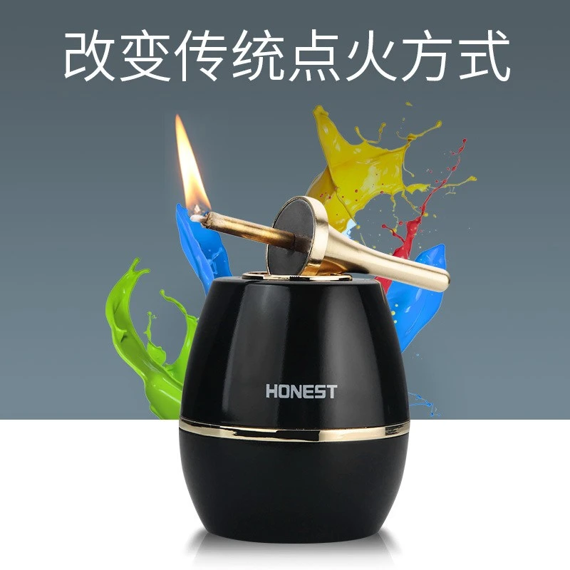 万次打火机车载火柴烟灰缸桌面煤油电子点烟器办公室摆件礼品礼物