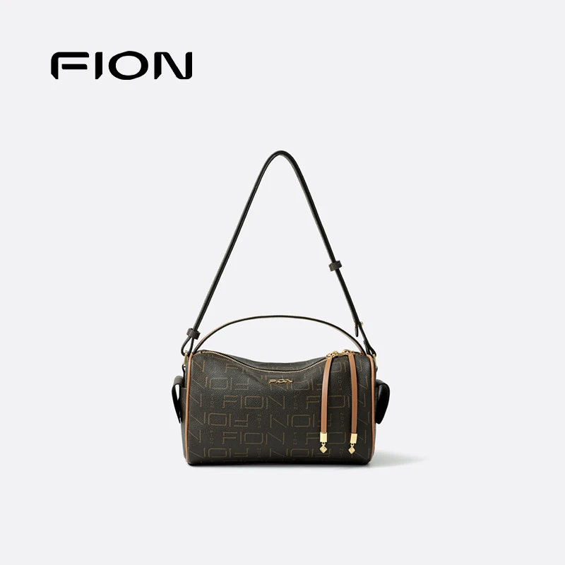 FION/菲安妮奥莱印花枕头包设计感手提包单肩斜挎包FAAFJGC176