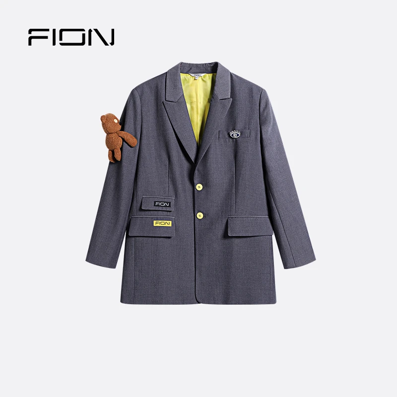 FION/菲安妮奥莱2022抗皱垂感显瘦百搭西装外套女FHAHFFT507