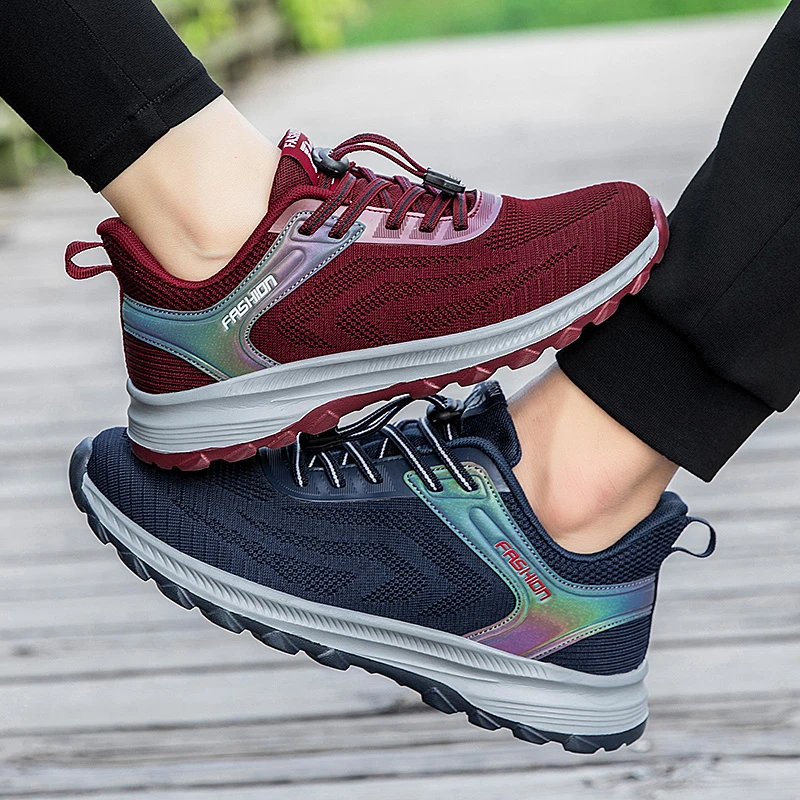 足力老人健步鞋新款四季可穿运动休闲鞋彩虹护跟鞋情侣舒适爸妈鞋