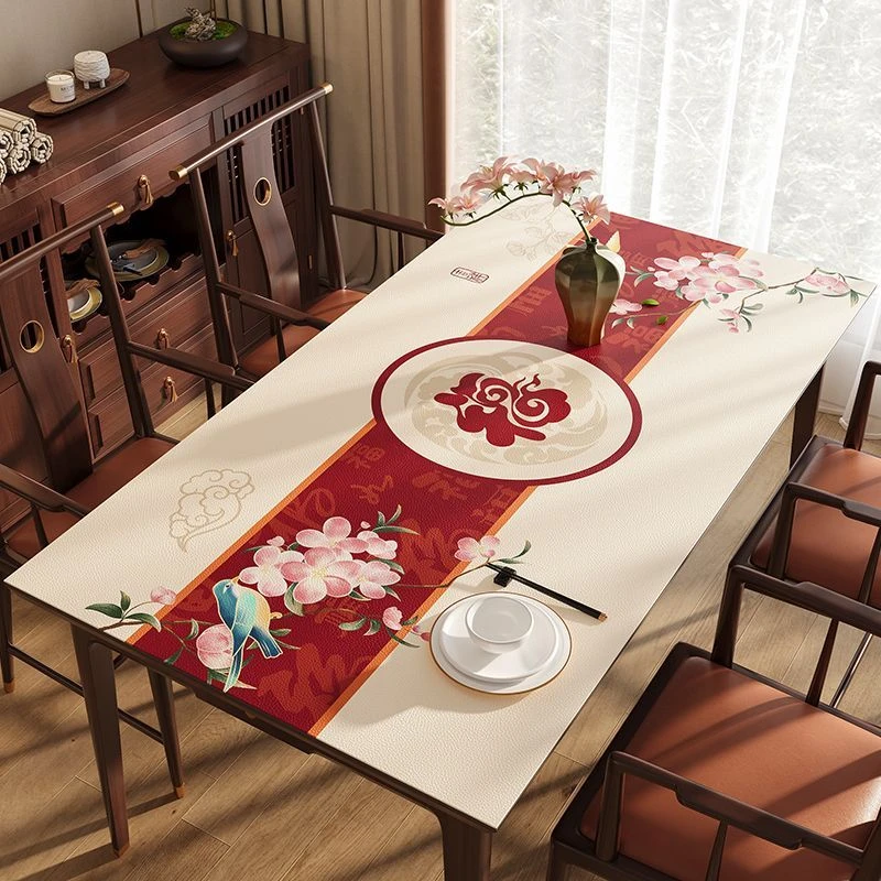 新中式餐桌垫桌布客厅防水防油免洗茶几垫隔热垫耐高温桌面保护垫