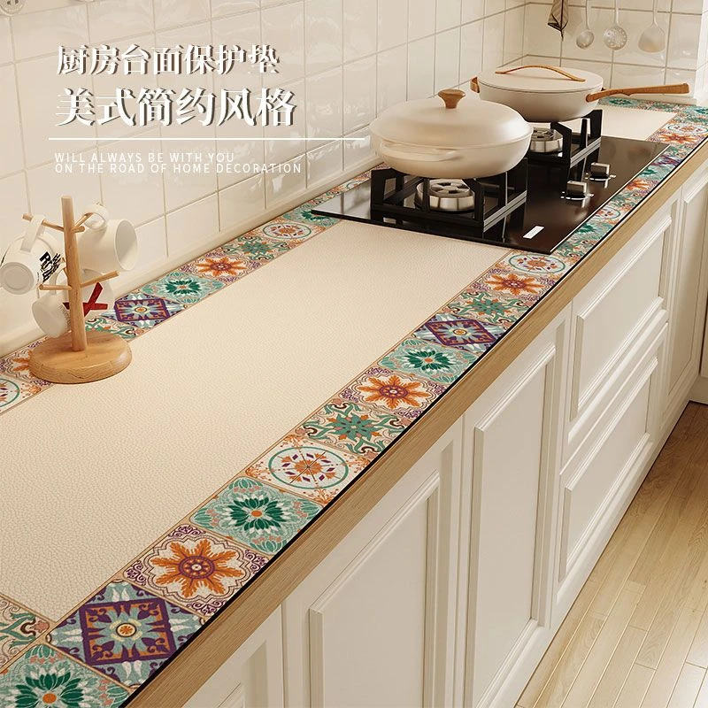 厨房灶台台面保护垫吸水吸油免洗耐高温桌布新款2025高档大气