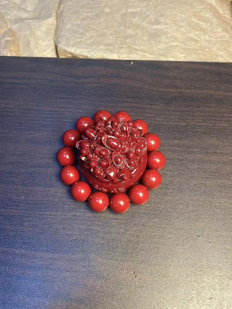 含辰砂工艺品【商品链接】朱砂聚米盆