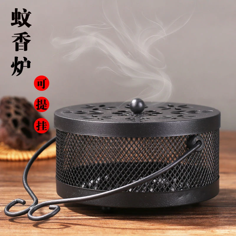 蚊香盒铁艺蚊香炉檀香熏香炉室内可挂家用蚊香盘托金属蚊香简约