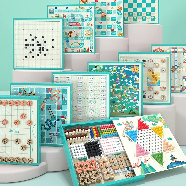 五子棋飞行棋跳棋围棋斗兽棋游戏多功能棋盘棋类大全儿童益智玩具