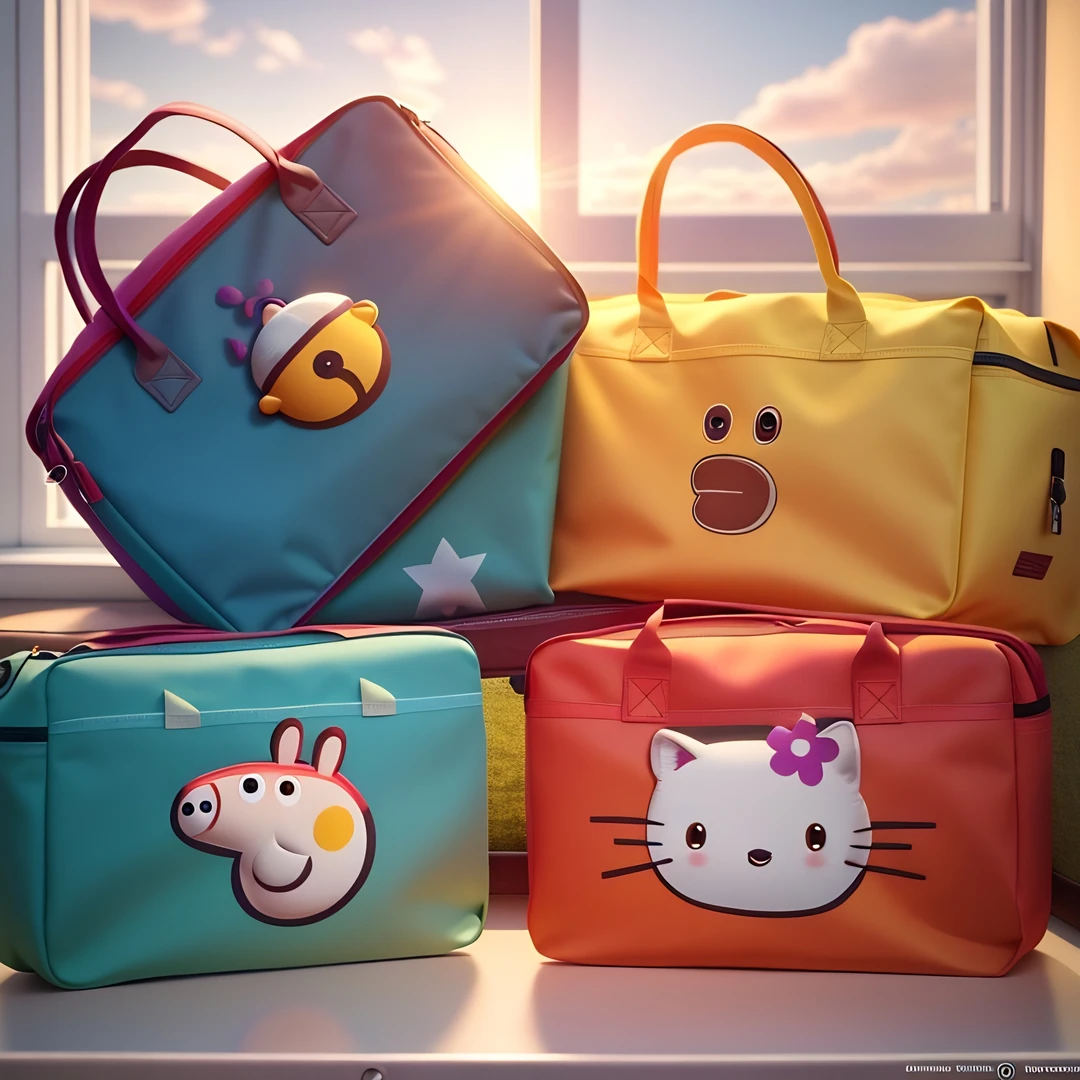 旅游行李收纳神器卡通旅行包软妹大容量行李袋女士出差旅行双肩包