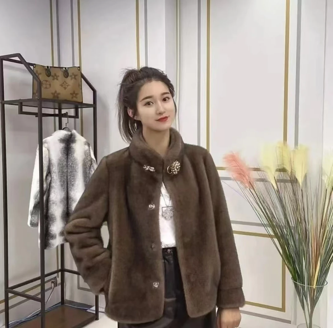 【范范专属】新款气质棕色大衣021
