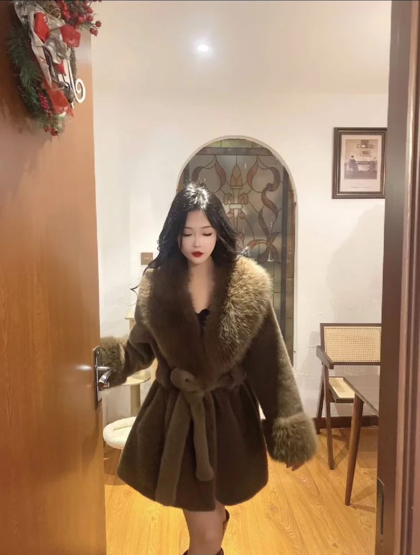 【范范专属】新款气质棕色大衣007