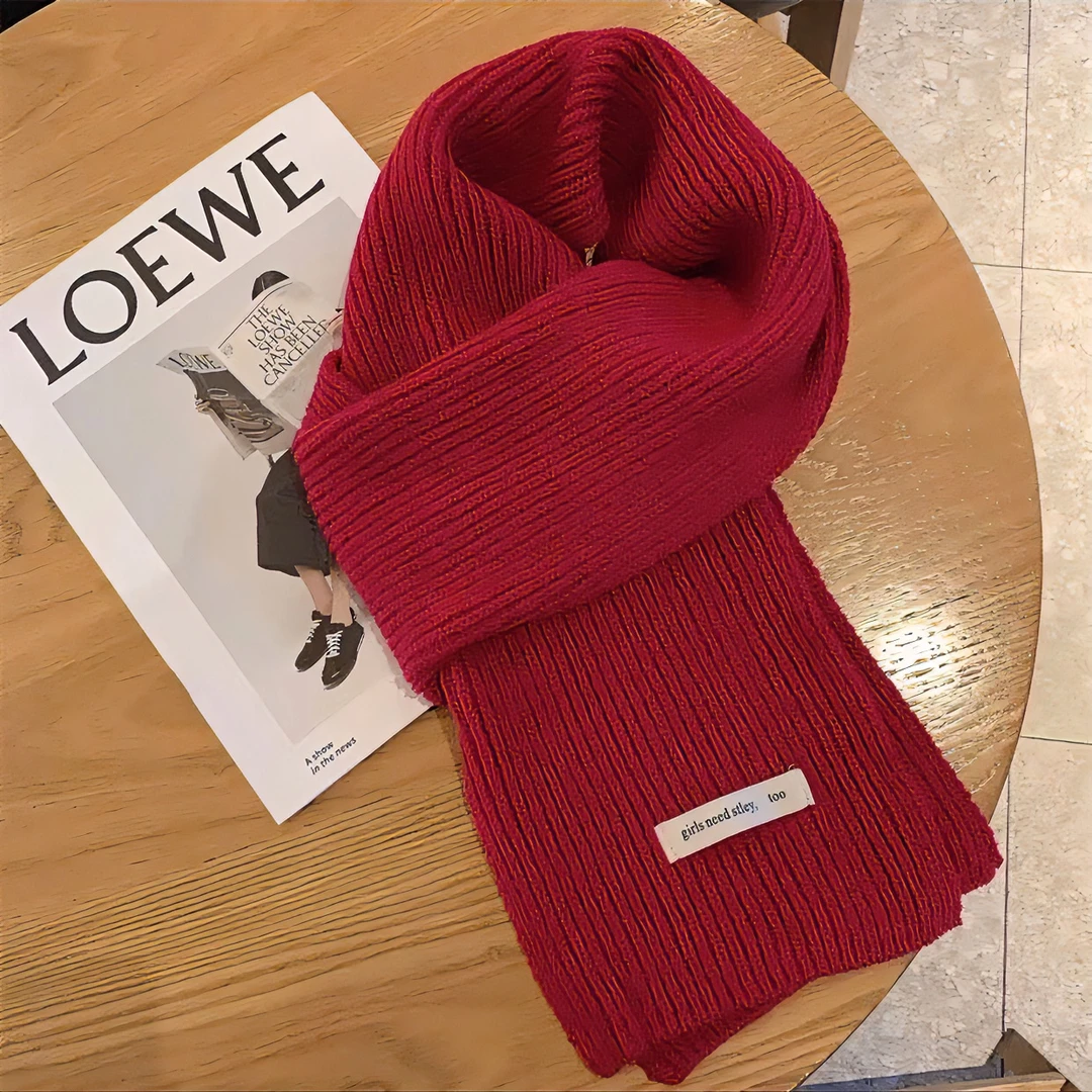 物有所值的一款小围巾韩国小众简约百搭保暖窄版围脖秋冬毛线情侣
