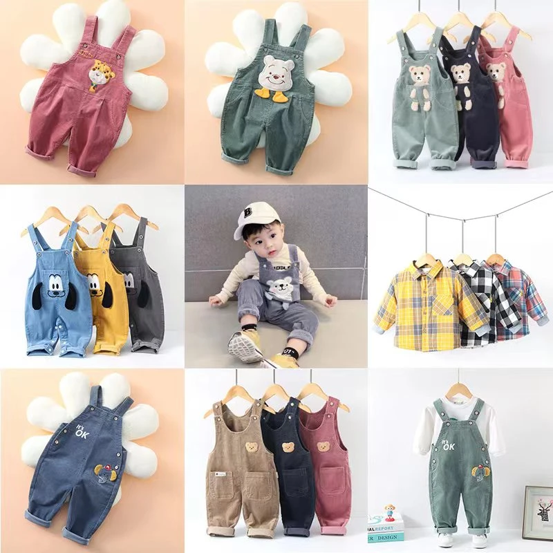 宝宝秋冬季 灯芯绒 背带裤 男女宝 可开档