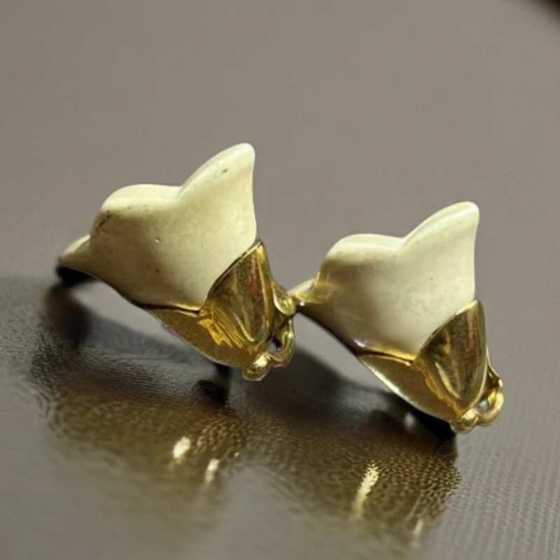 铜合金陶瓷耳饰 【臻果中古】givenc*y铃兰花耳夹双刻印气质轻奢