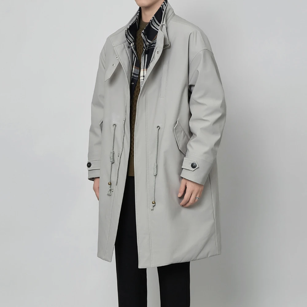 羽绒服男士中长款百搭时尚冬季风衣羽绒外套