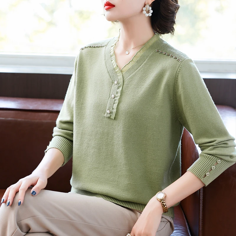 QianLian/浅恋打底衫秋冬毛衣长袖洋气针织衫中年秋装