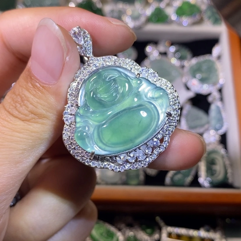 【闪购商品】翡翠颈饰未镶嵌暗**迷天然