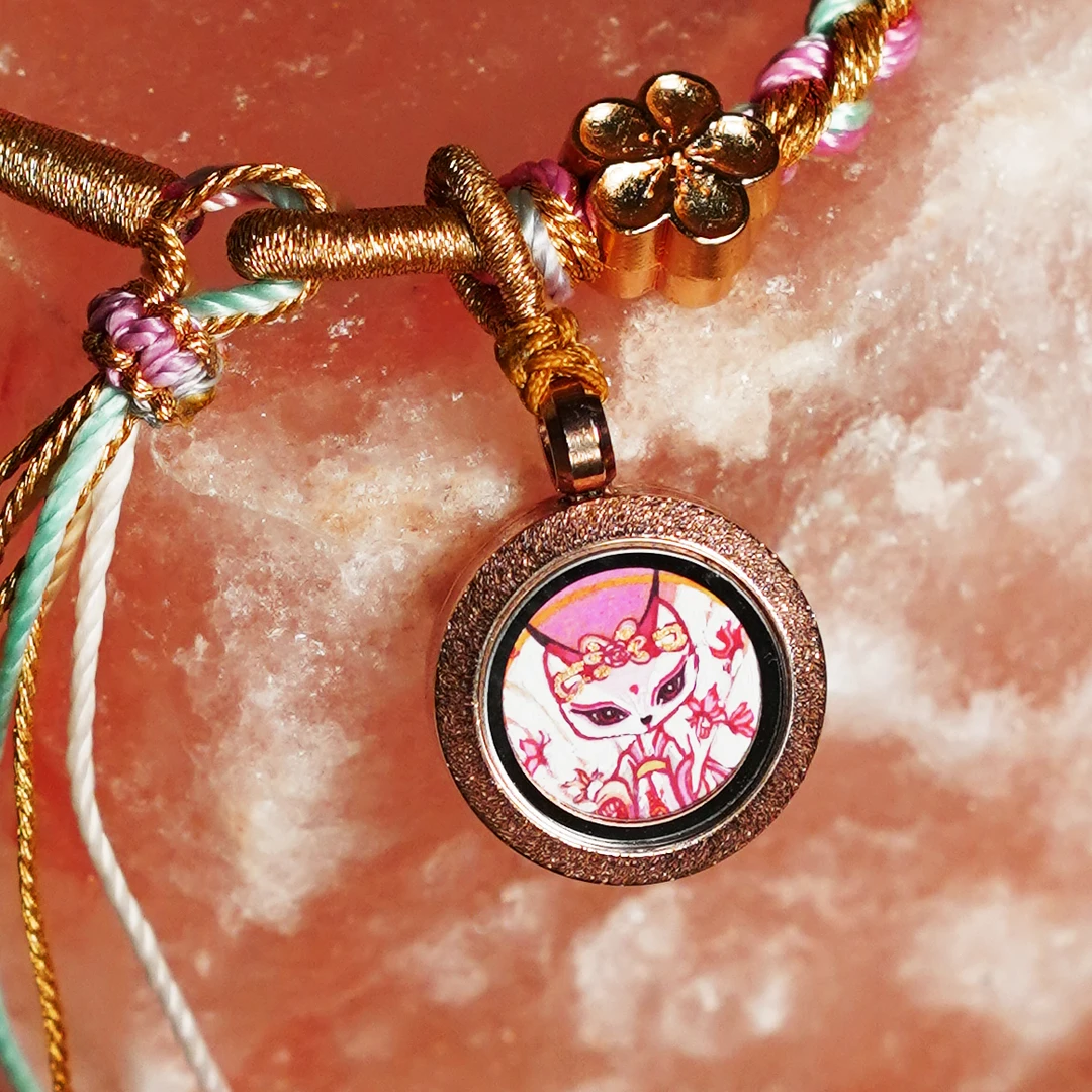 「九尾狐狐」 九尾狐 葫芦手绳 热贡手绘 矿物颜料手绳