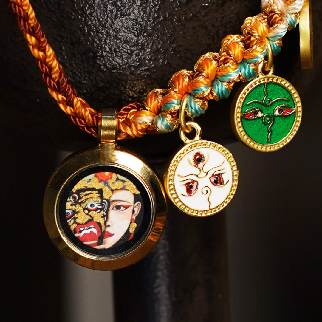 「扎基绿度」双面 手工编织珐琅文创手绳