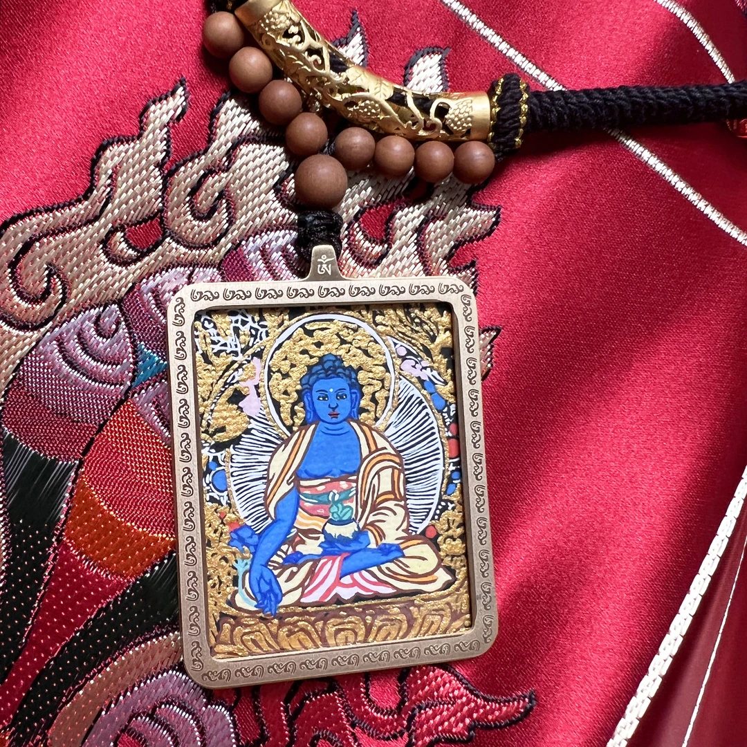 「琉光·药师」热贡手绘 艺术脖挂矿料民族风 吊坠